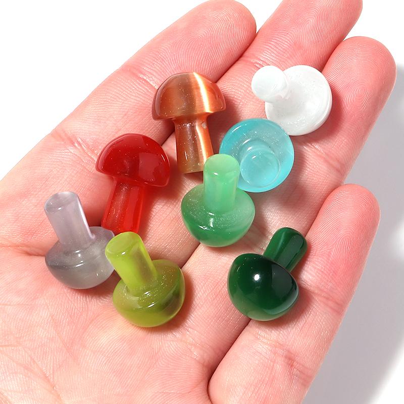 5Pcs/Lot 20×15mm Cat's Eye Beads Colorful Mushroom Shaped  Nonporous Accessories For Jewelry Production Diy Charm Pendant