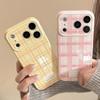 Korean Style Color Grid Pattern for Apple 17promax Phone Case for IPhone 16 for 14 Anti Drop Soft 15 Niche 12 All Inclusive