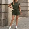Women's Casual Fashion Short-Sleeve Set With Pockets