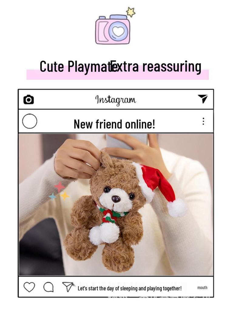 Holiday Gift Plush Teddy Bear with Valentine’s Day Rose Bouquet - Christmas & Graduation Celebration