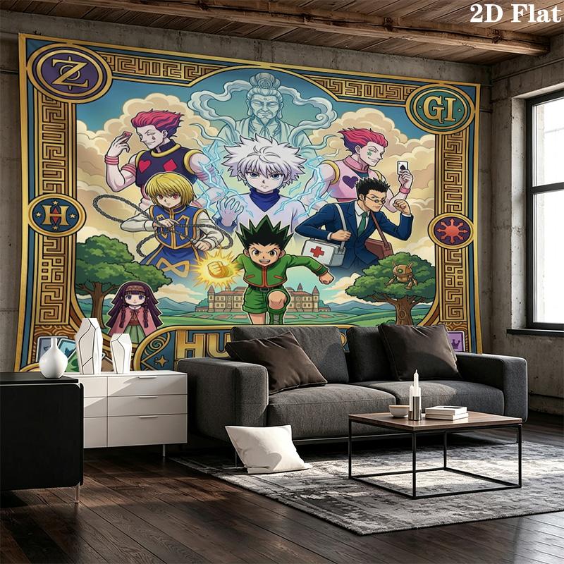 Hunter X Hunter Wall Tapestry Aesthetic Wall Hanging Printed Fabric Blanket Decorative Tapestries For Bedroom Living Room Home Decor