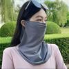 Sun Protection Guard Quick-Drying Fabric Ice Silk Face Guard with Breathable Mesh Elastic Earhook Cooling Fabric Extended Neck Gaiter Face Guard