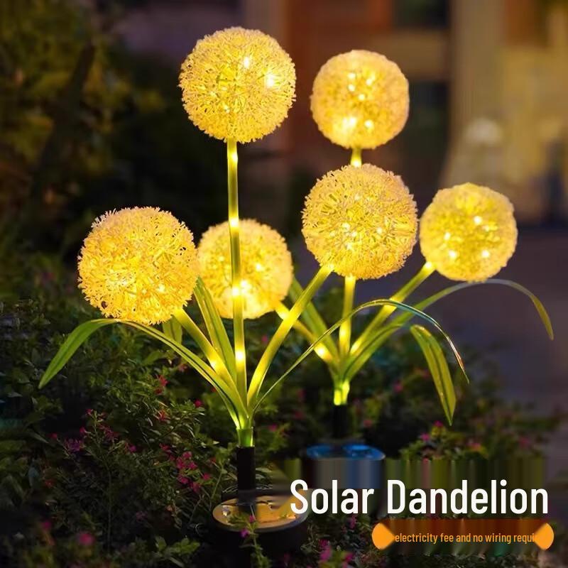 Solar Outdoor Chive Flower Garden Stake Light