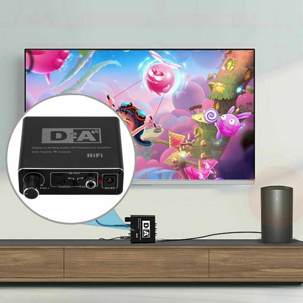 Dijitalden Analoğa Ses Dönüştürücü DAC Kod Çözücü 32-192KHz Amplifikatör 3.5mm AUX 2RCA Amplifikatör Ses Toslink Optik Koaksiyel Çıkış
