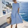 2026 Stylish Casual Midi Dress with Button Accents and Pleated Pockets