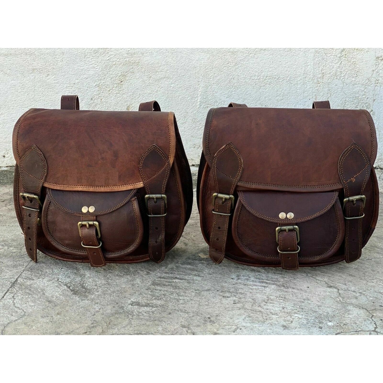 

Сумка Мотоциклетный Багаж Черный Подсумок Инструмент Кофры Два Шт. Кожа Боковая Седельная 11 x 9 x3 in