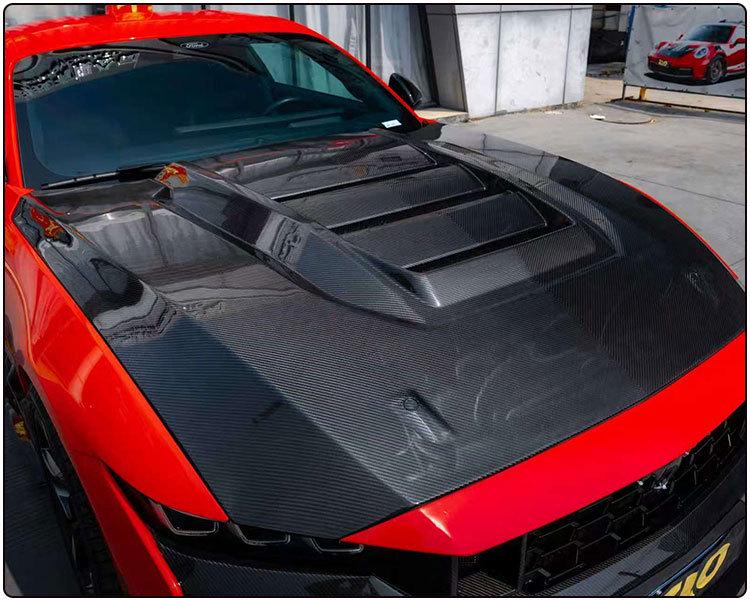 2024+ Ford Mustang SC Model Carbon Fiber Engine Cooling Hood Kit