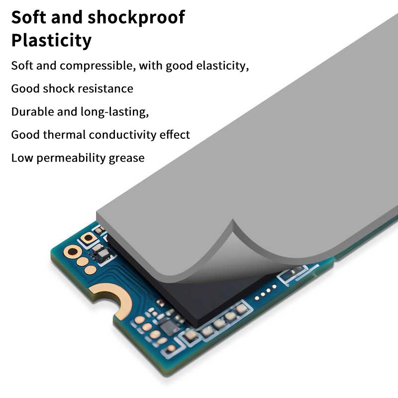 2 vnt. 15W M.2 terminių pagalvėlių laidžios pagalvėlės lakštas 0,5/1,0/1,5 mm silikoninė SSD terminė pagalvėlė lipni izoliacinė terminė pagalvėlė nešiojamam kompiuteriui