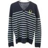 Lucien Pellat-Finet Cashmere 100% Long Sleeve V Neck Sweater S Navy Men's Used