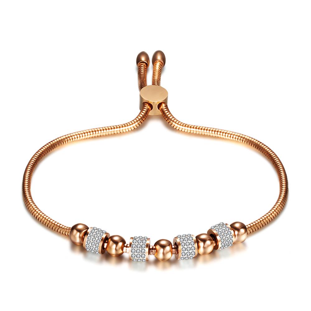 

Новый регулируемый браслет из титановой стали диаметром 6 мм с круглыми циркониевыми бусинами, модный мужской индивидуальный универсальный модный браслет