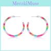 European American Trendy Style Rainbow Cshape Acrylic Earrings Women For