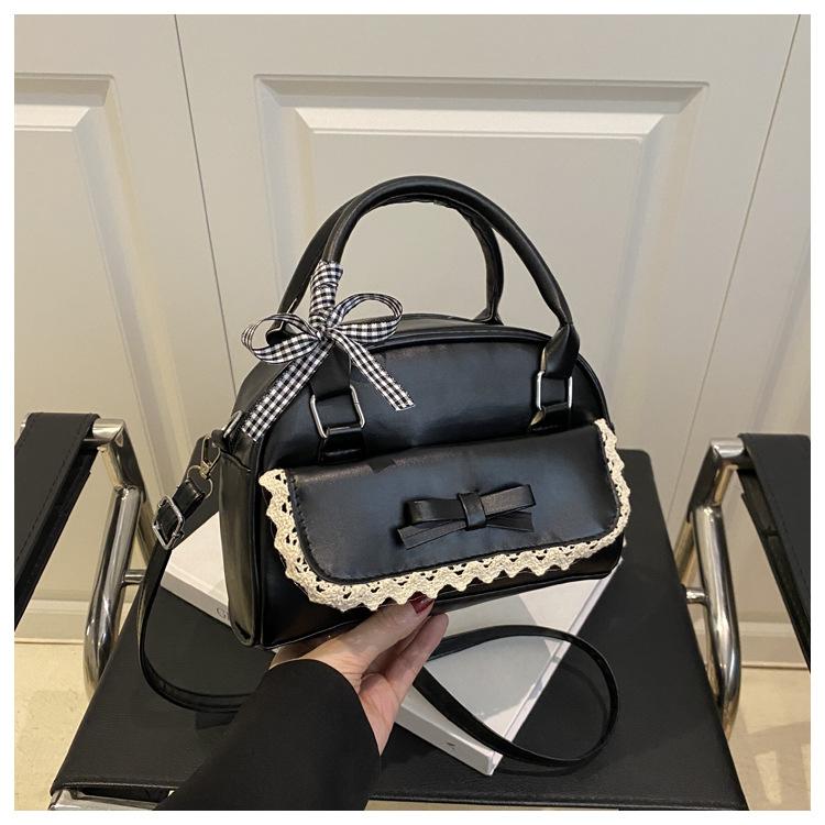 

Модный тренд бант повседневный кружево цветок для поездок на работу текстура повседневный подмышечный плечевой сумка-подушка для женщин чёрный