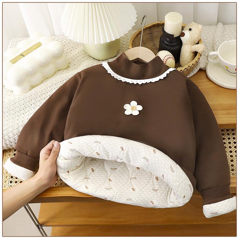 Kinderpullover Herbst und Winter Fleece Verdickt Kinder Baumwollkleidung Cartoon Oberteil