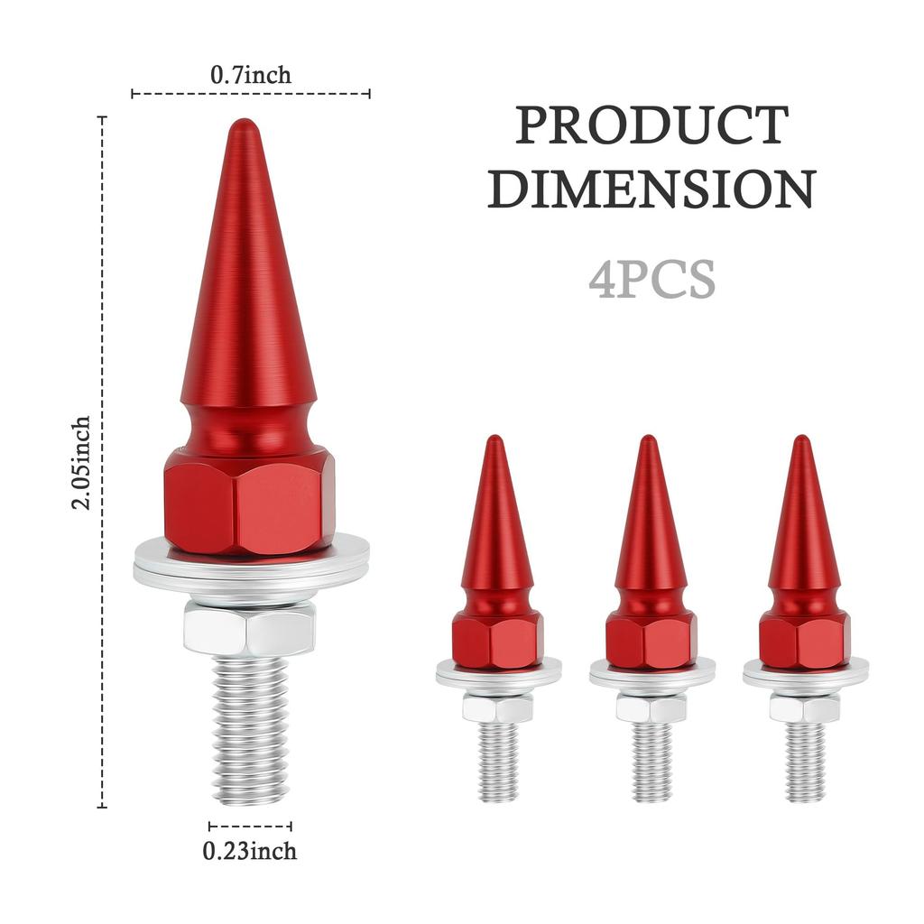 4 Pcs Car Spikes License Plate Screws Personalized License Plate Bolts and Nuts for