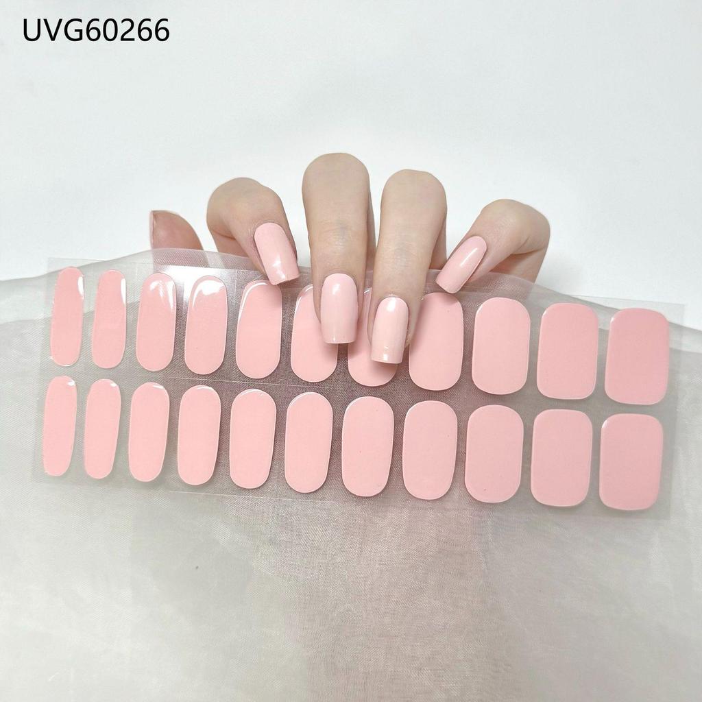Transparent Nude UV Gel Nail Art Stickers: Semi-Cured, Semi-Baked Manicure Sheets