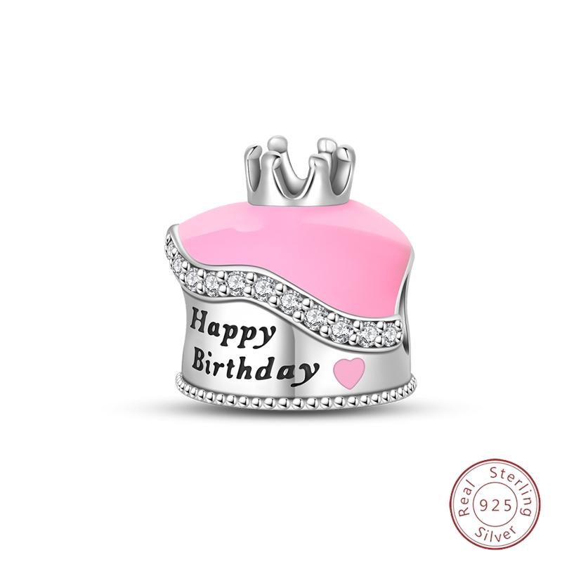 Sweety Copper Cake Poodle Crown Flowers Lover Luminous Charms Beads Fit 3Mm Bracelets Diy Fine Jewelry Making