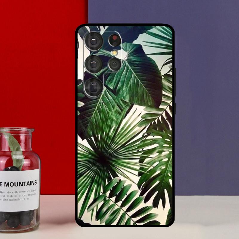 Monstera Leaves Palm Tree Flowers Funda Case For Samsung Galaxy S25 Ultra S9 S10 S20 S21 S22 Plus S23 Ultra S24 FE Phone Cover