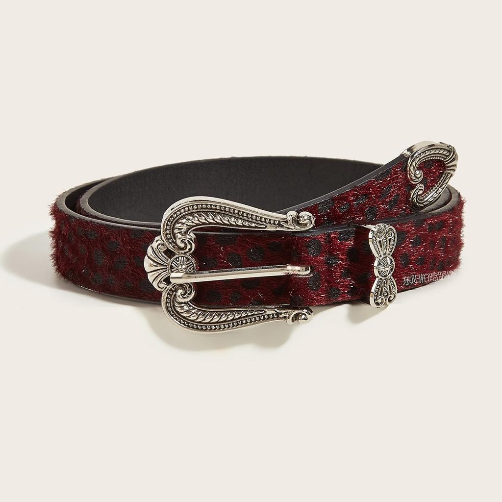 Unique Waist Belt Leopard Print Chain for Cowboy Cowgirl Stylish Hot Buckle Retro Hot Buckle Waist Chain Belt