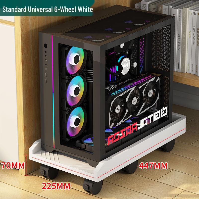 Adjustable Mobile Computer Stand with Caster Wheels and Moisture-Proof Base