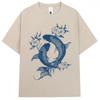 Japanese Koi Fish Tokyo Style Graphic Tshirt Unisex Women Fashion Vintage Summer Tshirts Oversized Cotton Casual Tees Streetwear