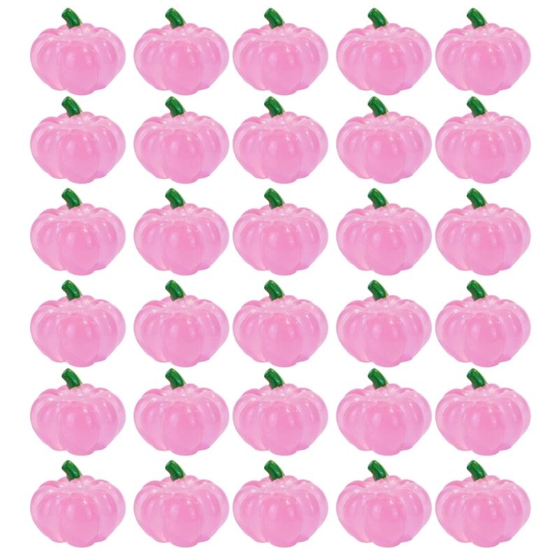 30Pcs Miniature Artificial Pumpkins Statue Mini Resin Pumpkins Figurines Tiny Resin Pumpkin Micros Landscape Decorations