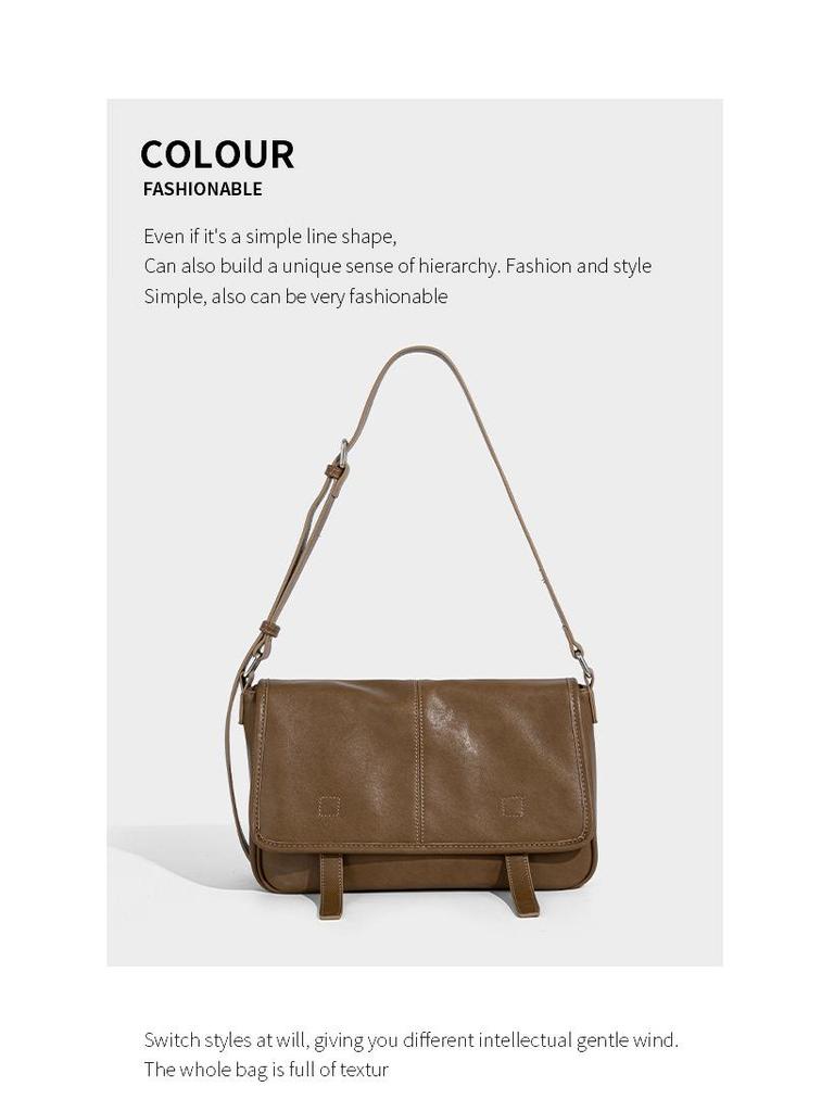 Damen Crossbody-Tasche im Vintage-Stil - Hochwertiges pflanzlich gegerbtes Rindsleder, vielseitige Umhängetasche für 2025