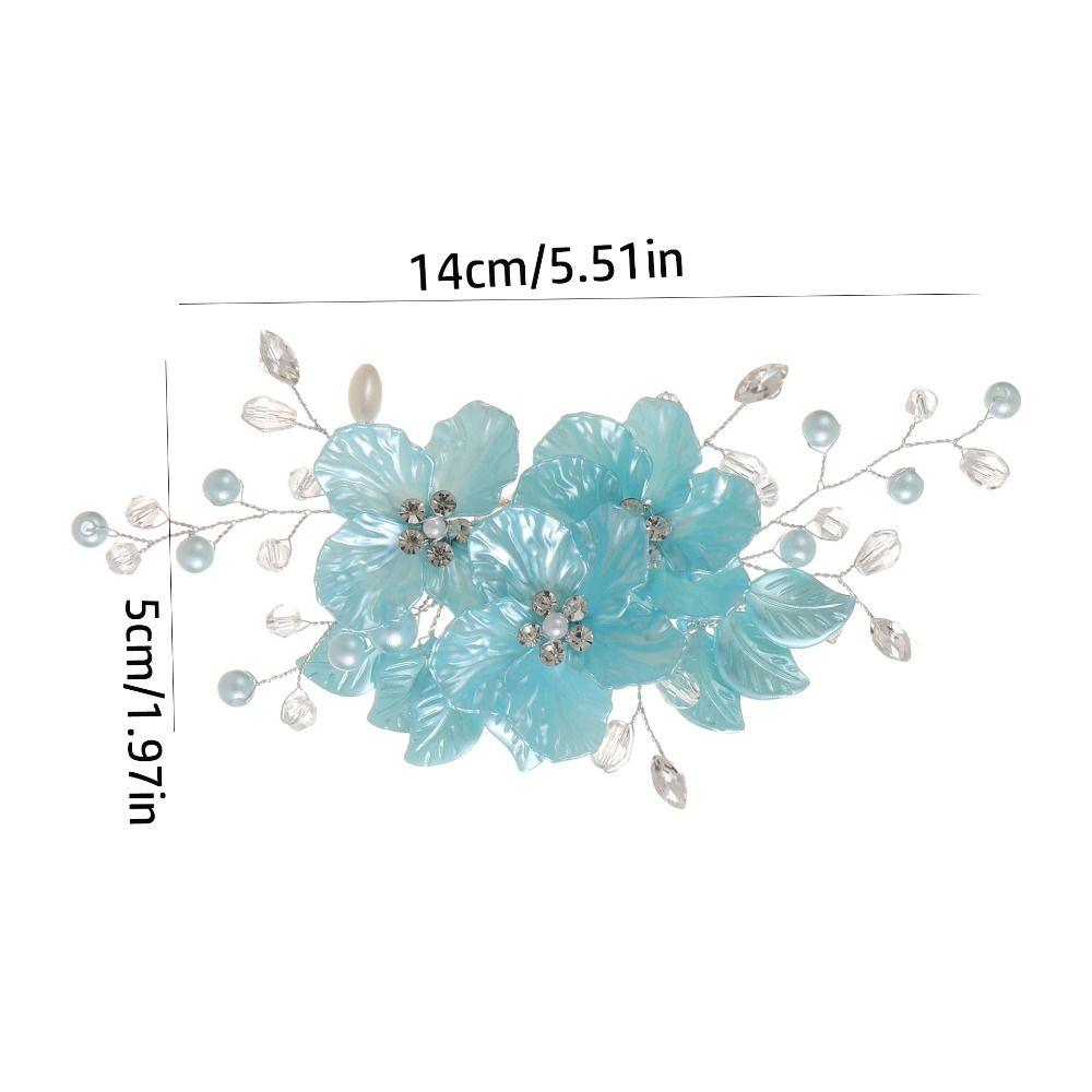 Koreanischer Stil Kristall Perlen Blume Haarnadel Elegant Schön Brautjungfer Tiara Floral Stil Haarspangen Hochzeitshaarschmuck
