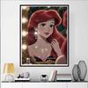 Disney 5D DIY Diamantmalerei Meerjungfrau Illustration Cartoon Voll Diamant Mosaik Diamantmalerei Kunst Wanddekoration Bastelset