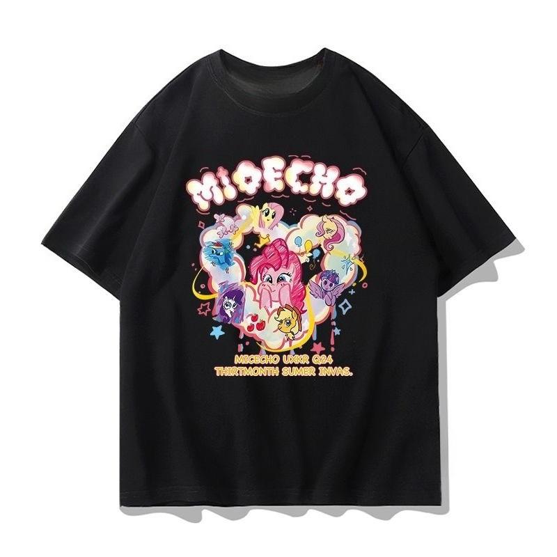 2026 summer new My Little Pony Tshirt for Women shortsleeved trendy style brand casual and loosefitting with printed design S