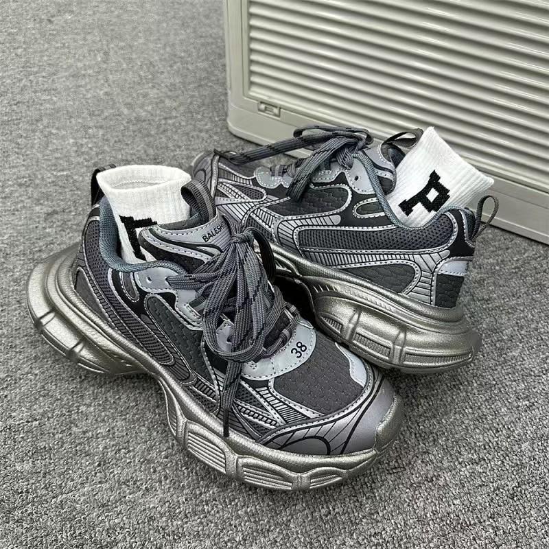 Herren Marke Paar Laufschuhe Herren Paris Schuhe Designer Dicke Sohle Mesh Atmungsaktiv Damen Freizeit-Sneaker Reifen Tank Schuhe 3xl