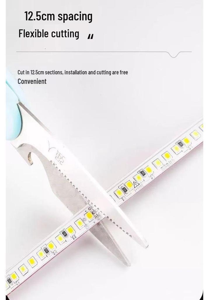 220V Three-Color Dimmable Self-Adhesive LED Linear Light Strip for Ceilings