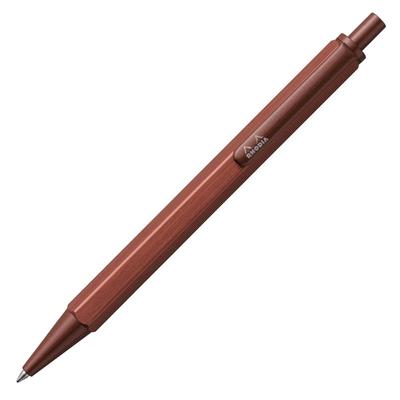 Rhodia Ballpoint Pen Script 0.7mm Hexagonal Shaft Aluminum Body Hairline Processing Low Viscosity Oil Ink Maron Brown RHODIA Cf9346