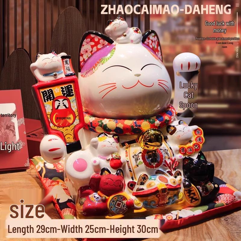 Automatic Waving Fortune Cat Figurine - New Style Housewarming Gift for Front Desk or Shop