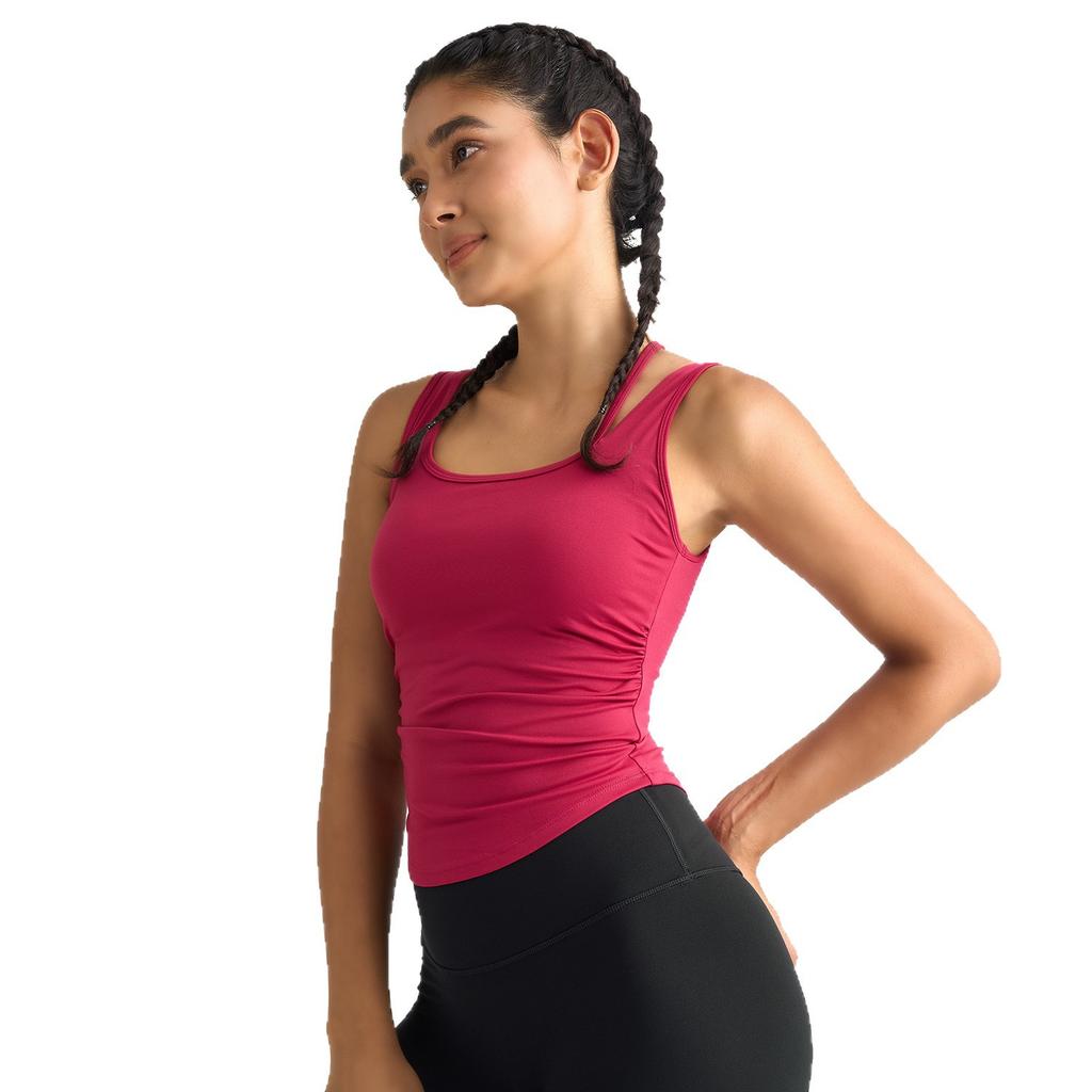 Yoga Clothes Women's Beautiful Back Fitness Clothes Sports Outdoor U-shaped Side Pleated Yoga Vest Top Yoga Clothes Women