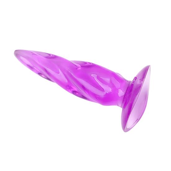 Spiral Textured Anal Plugs with Strong Suction Base Soft TPE Butt Plugs for Hands-Free Play Waterproof Easy-Clean Discreet Adult Toy