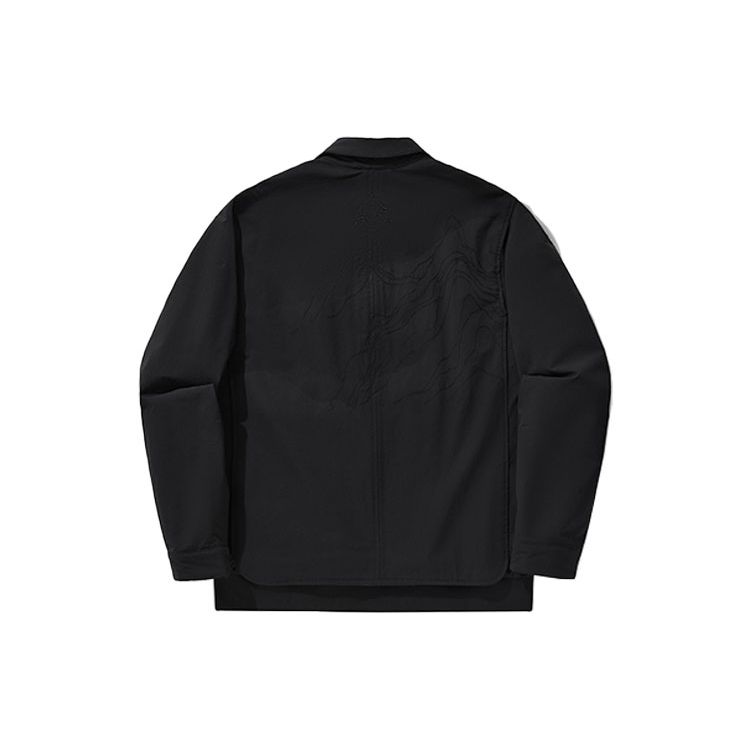 Li Ning X Jackie Chan Collaboration Kung Fu Series Solid Color Polo Collar Casual Loose Jacket Men Jacket Black AFDU241-1