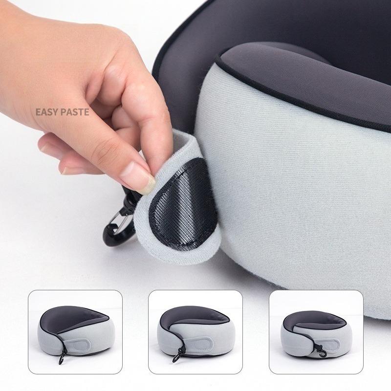 Memory Foam Travel Neck Pillow - U Shape Portable Cervical Support for Car Airplane Office Lightweight & Washable Cover