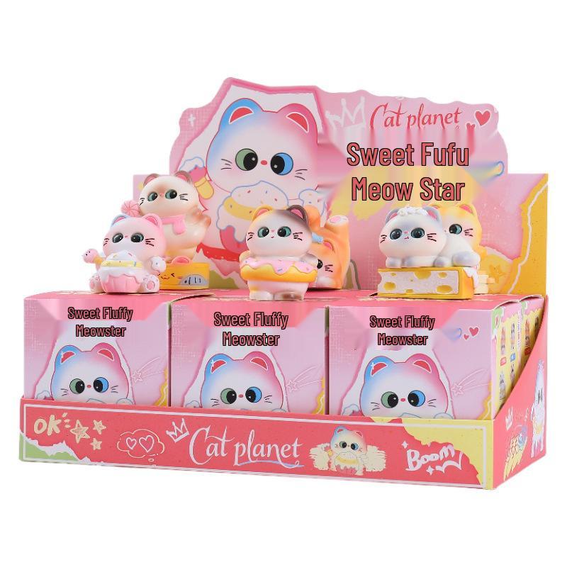 Creative Cute Cartoon Cat Emotion Blind Box Resin Desk Figurine Gift