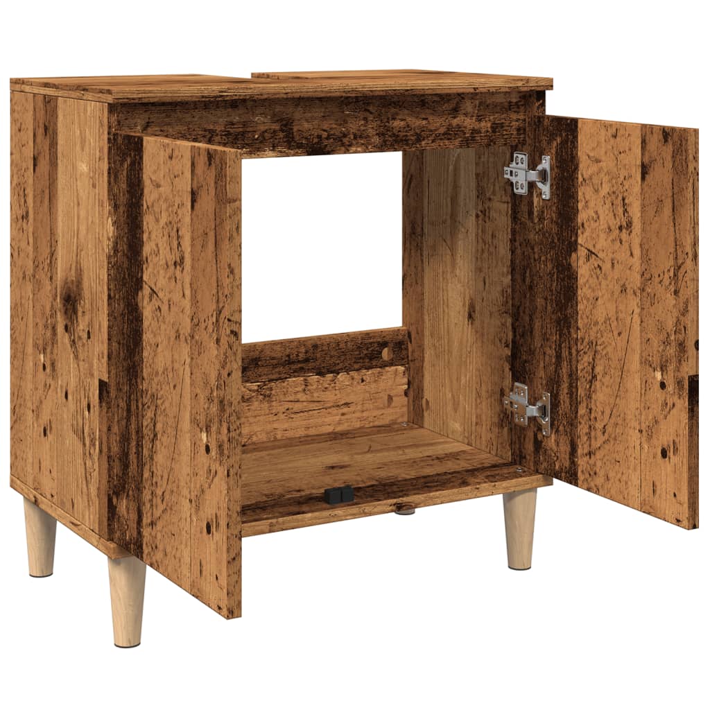 Washbasin Cabinet with Rustic Wood Look 58 x 33 x 60 cm Engineered Wood