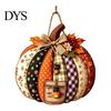 Cartello Appeso in Legno di Halloween Zucca Patchwork Appendiporta, Decorazione Casa Raccolta Autunnale con Foglie d'Acero Bacche, Parete Frontale Rustica Stagionale