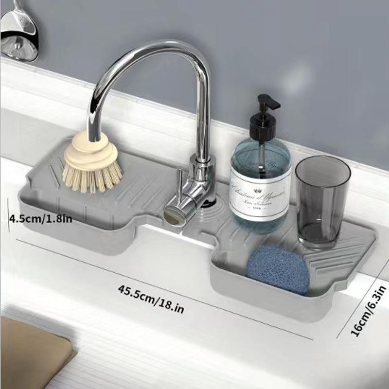Thickened Faucet Splashproof Water Pad Version Silicone  Absorbent Pad Sink Anti-spray and Drain Water Retaining Pad For Kitchen