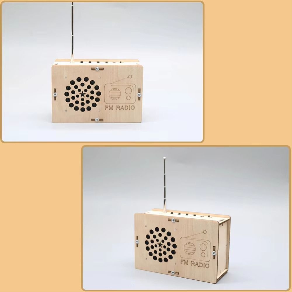 Handmade DIY DIY FM Radio Steam Model Scientific Training FM Radio Outdoor Camping