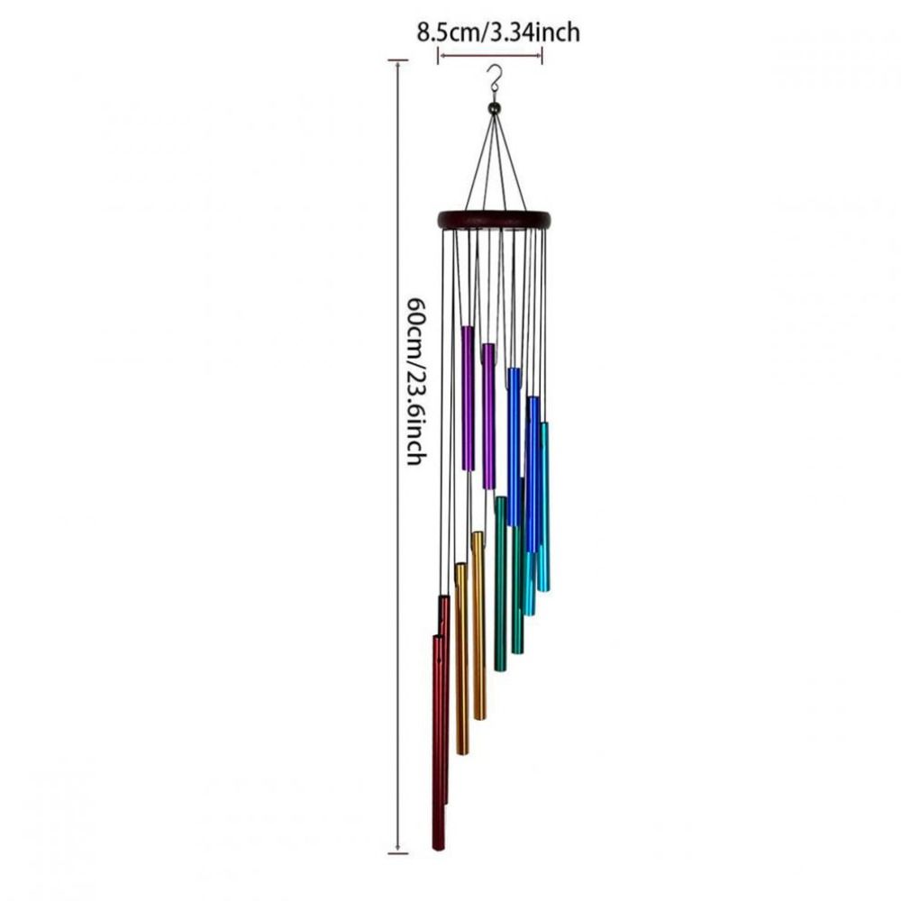 With Hook Colorful Tubes Garden Ornaments Aluminum Zinc Zinc Alloy Hanging Wind Chimes  Festival Gift