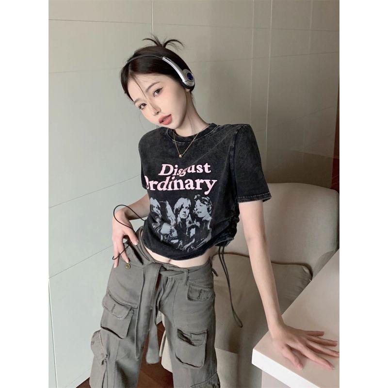 Retro Couple Stylish Sexy Crop-Top Short Sleeve T-shirt