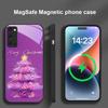 Decorated Christmas Tree For Magsafe Samsung S25 S25 Edge S25Ultra S8 9 10 20 S21 Pro 22 Plus S23 FE S24 Ultra Glass Phone Case