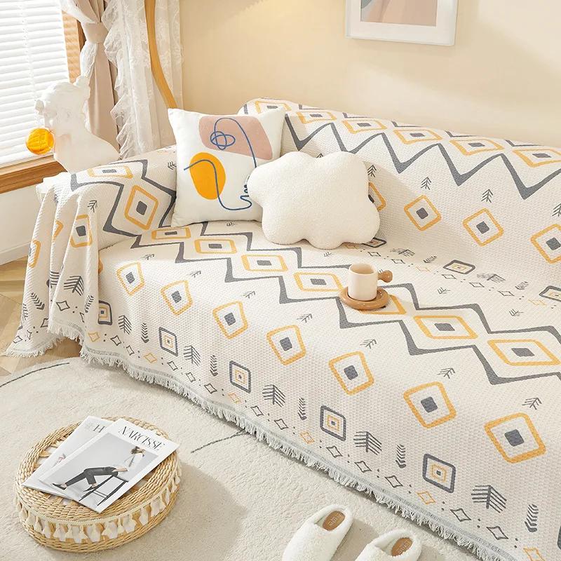 Nordic Ins Wind Sofa Cushion Sofa Cover Cloth Summer Household All-inclusive Universal Blanket
