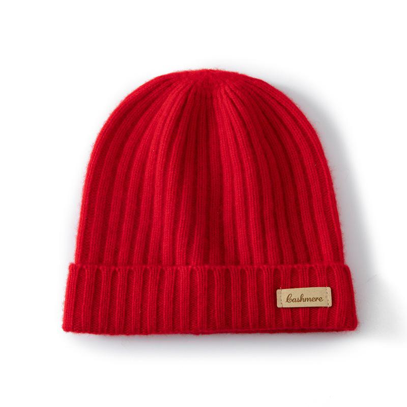 Kids' Cashmere Hat, Unisex Autumn/Winter Style, Thick Knit Wool for Warmth & Versatility.