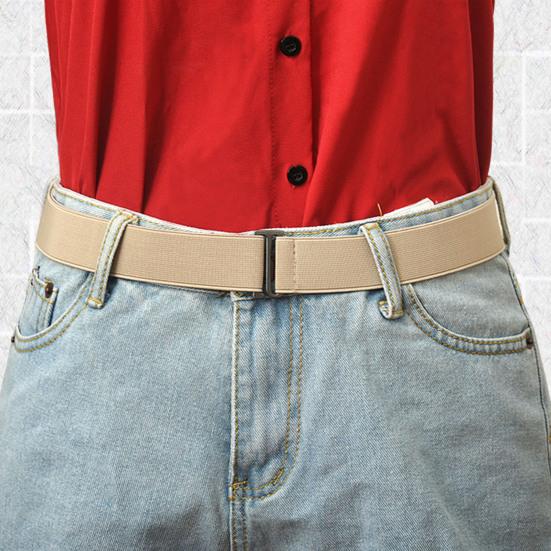 Women Belt Solid Color Stretch Adjustable Invisible Adjustable Lightweight Jeans Belt Fashion Accessory