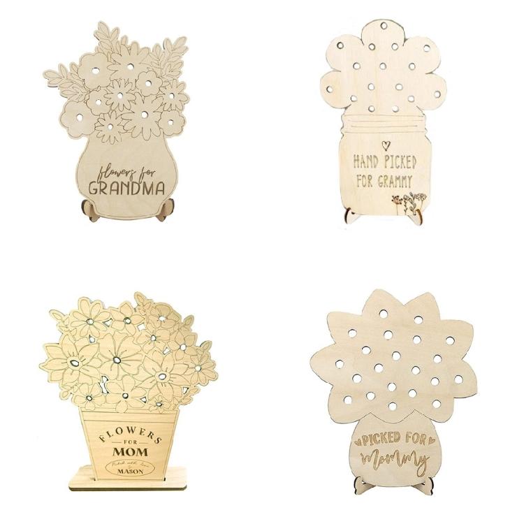 Party Table Decorations Wood Flower Shelf Mothers Day Flower Holder