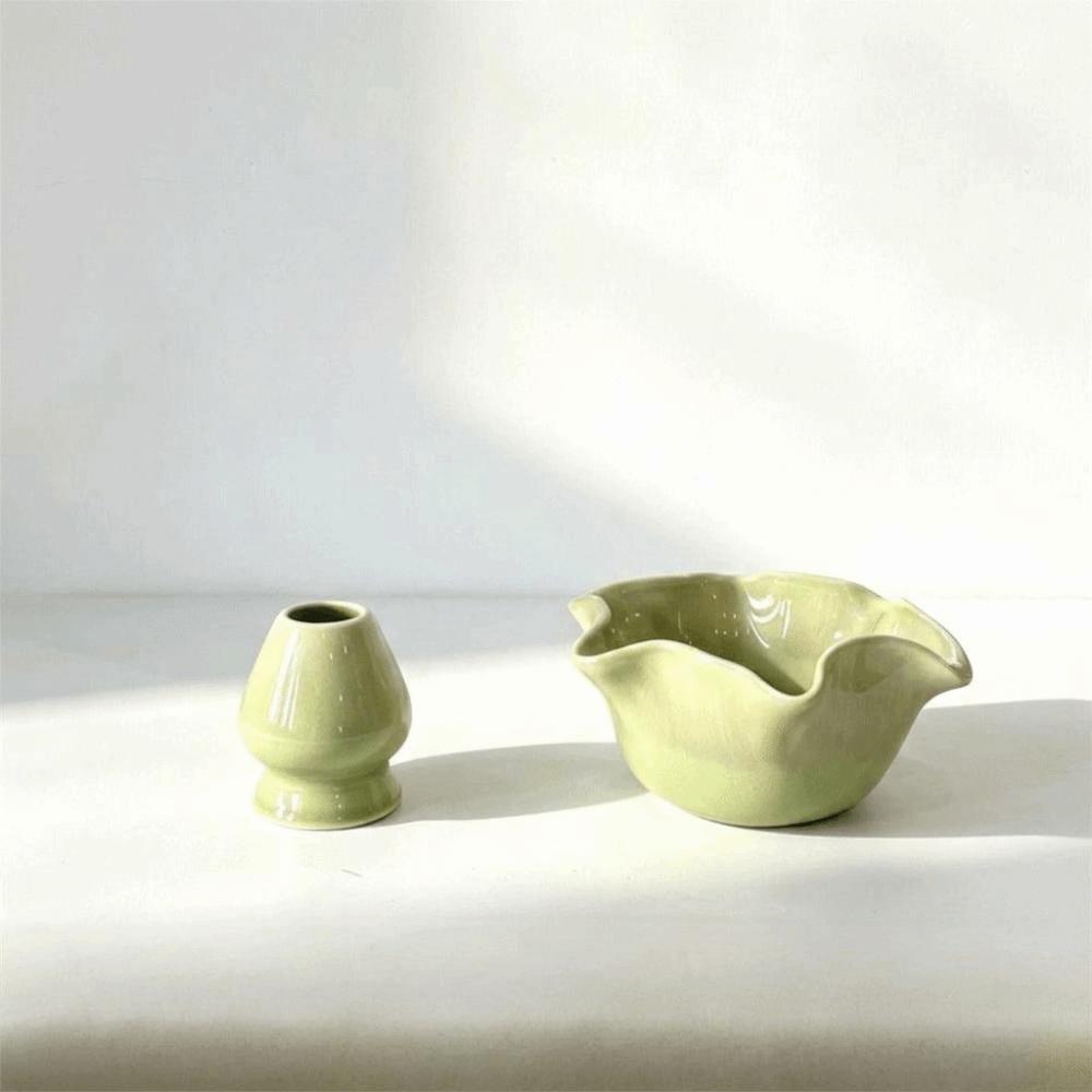 Japanese Style Ceramic Matcha Tool Flower Shaped Matcha Making Kit Matcha Tea Set Matcha Lovers